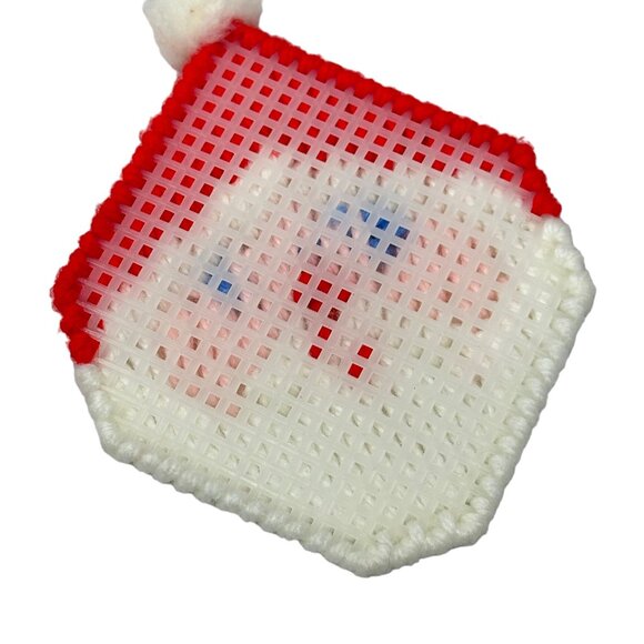 Vintage Santa Claus Coasters Set and Holder Cross Stitch Plastic Canvas - Picture 4 of 6